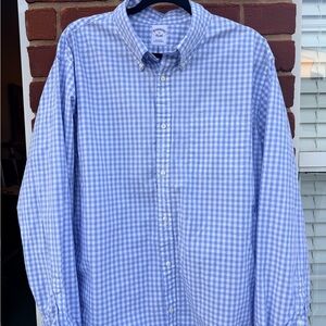 Brooks Brothers Light Blue Checkered Shirt